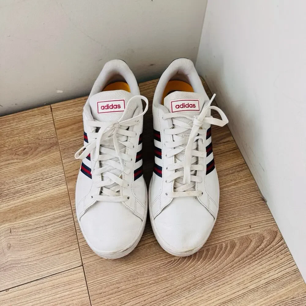 Adidas Grand Court White And Red Sneakers Men’s Size 11.5
